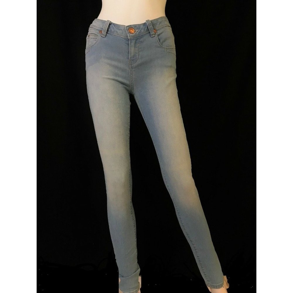 Women's Jeans Denim Skinny Light Blue Pockets Slim Fit Zip Size 8